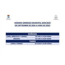 HORARIO GIMNASIO MUNICIPAL 2024/2025 (INVIERNO)